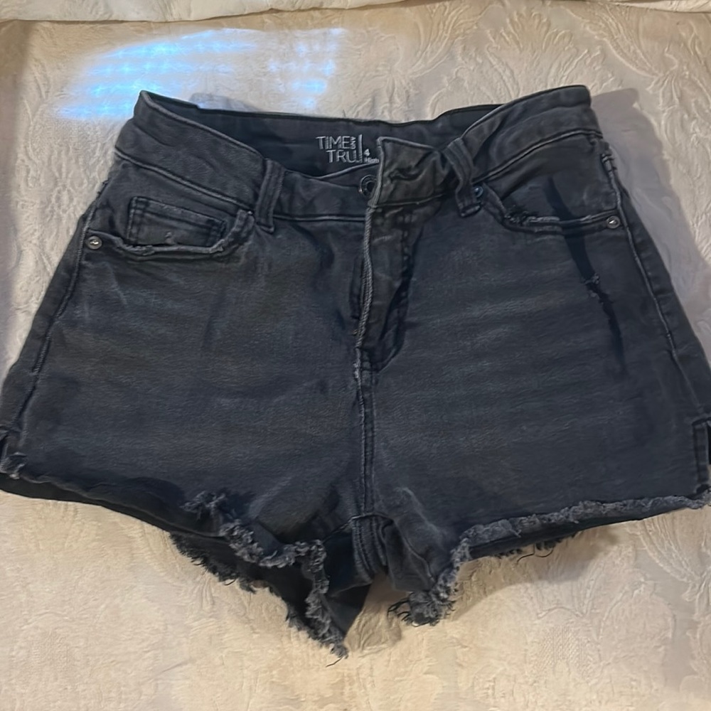 Black jean shorts